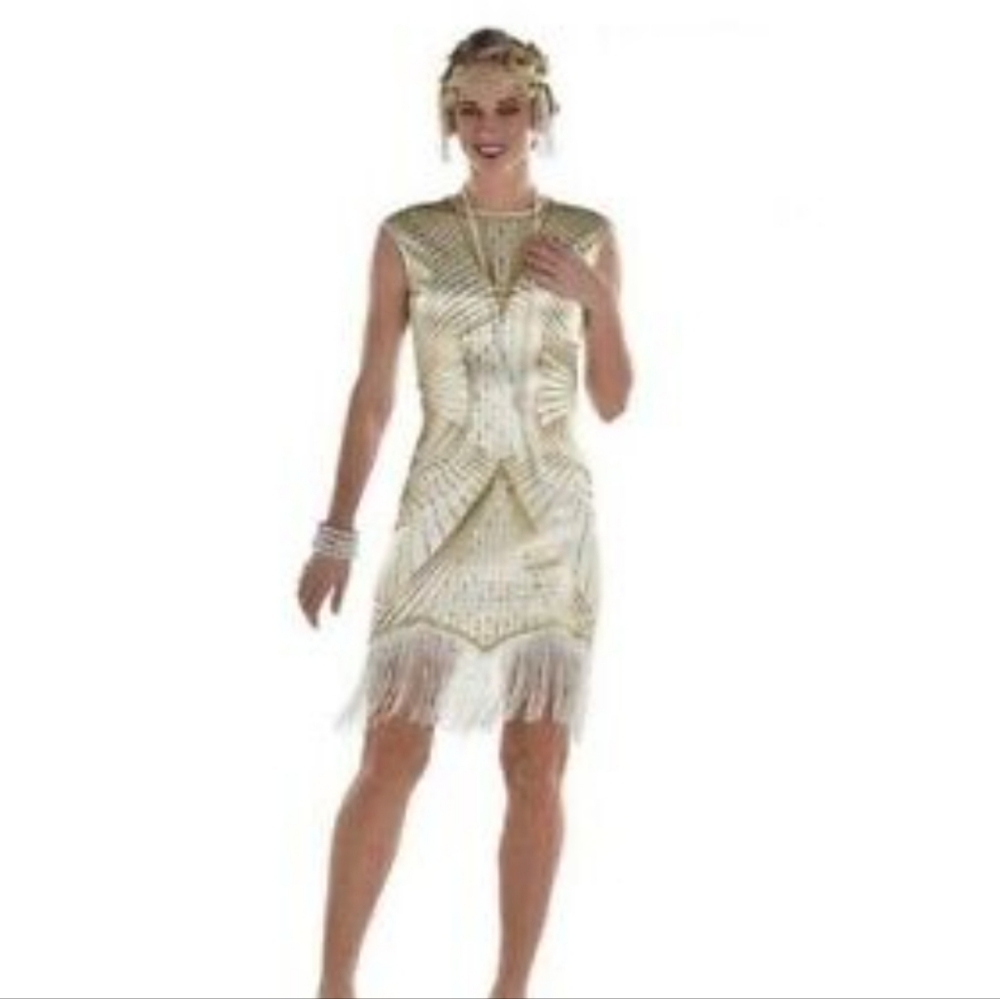 Flirty Flapper Costume in Cream
